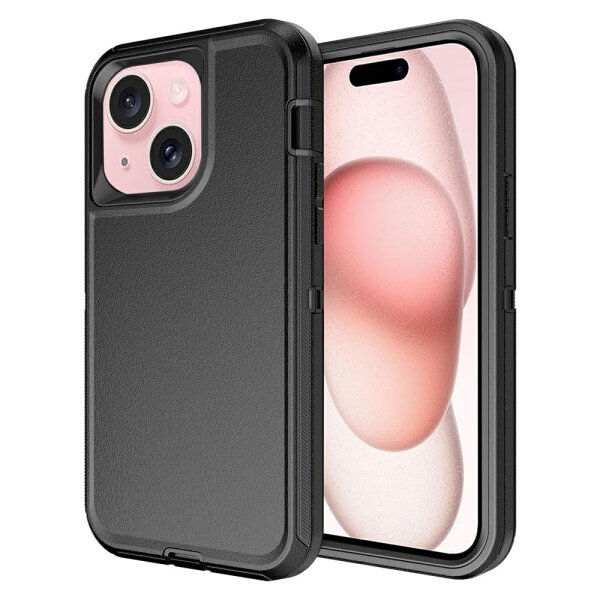 For Apple iPhone 15 Case Drop Resistant Defender Tradies Heavy Duty Rugged Shockproof Tough Cover (Black) For Apple iPhone 15 Case Drop Resistant Defender Tradies Heavy Duty Rugged Shockproof Tough Cover (Black)